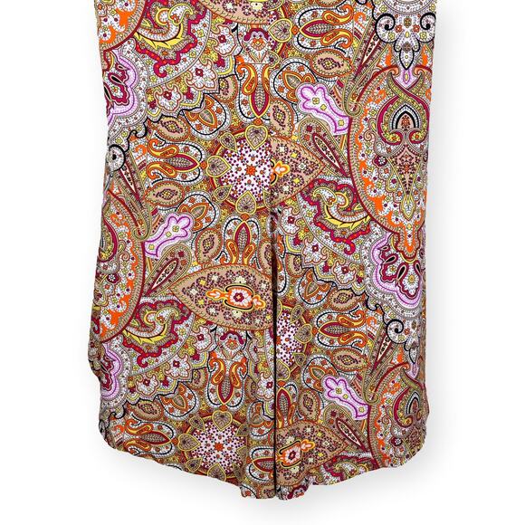 Philanthropy Paisley Multi Color High Low Hem Sleeveless Top L - Picture 8 of 9